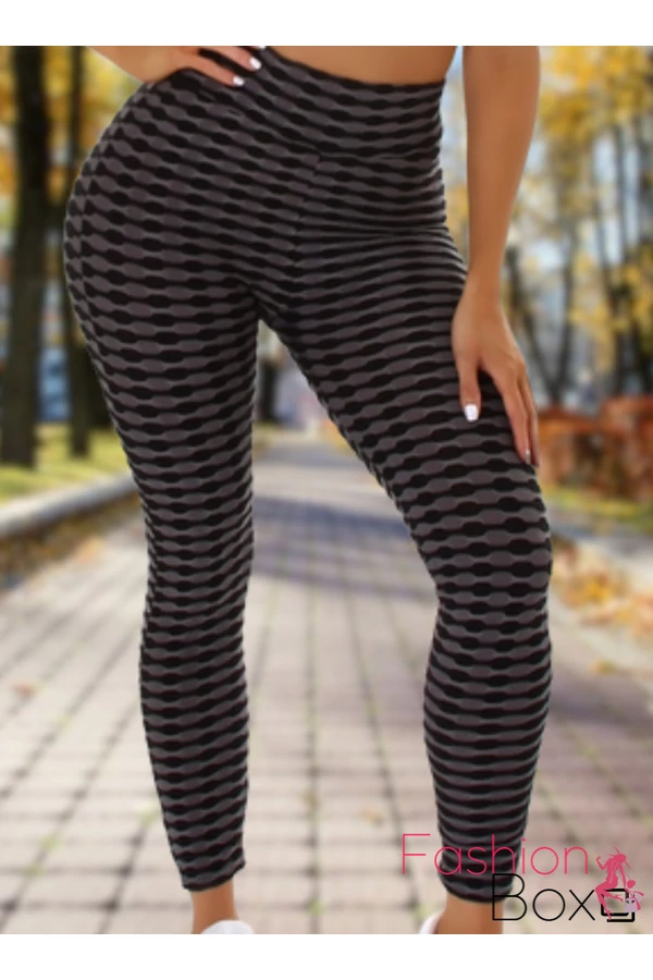 Alakformáló PUSH UP szürke mintás fitness leggings / cicanadrág