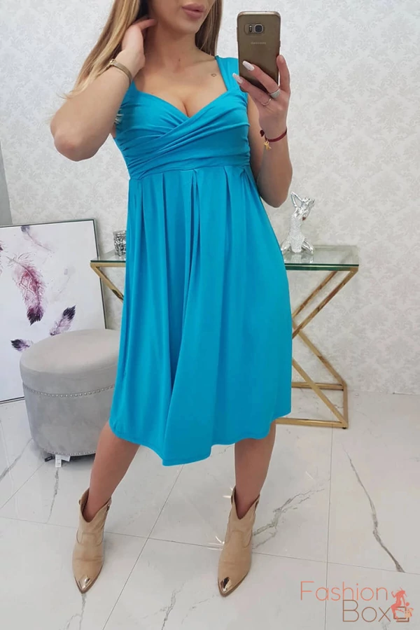 Plus size ujjatlan türkiz lenge (kismama) ruha