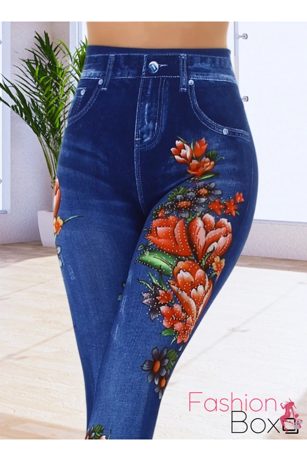 Strasszos mintás farmer leggings / cicanadrág (8021)