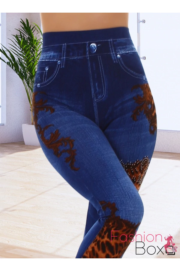 Strasszos mintás farmer leggings / cicanadrág (8022)