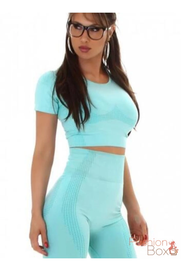 2 részes menta alakformáló fitness együttes Top + leggings / cicanadrág (HL6)