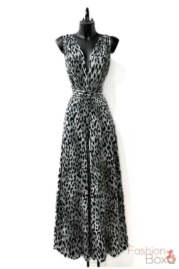 Exkluzív leopárd mintás infinity maxi overál
