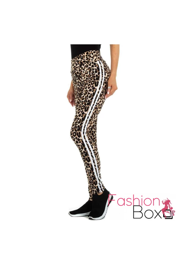 Leoprárd mintás szárú kék leggings